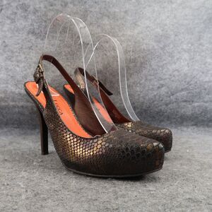 Diego di Lucca Shoes Womens 7 Pumps Slingback Stiletto Platform Metallic Fashion